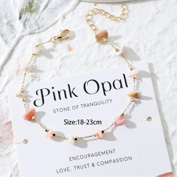 Pink Opal Gold Bracelet - Picture 3 of 4